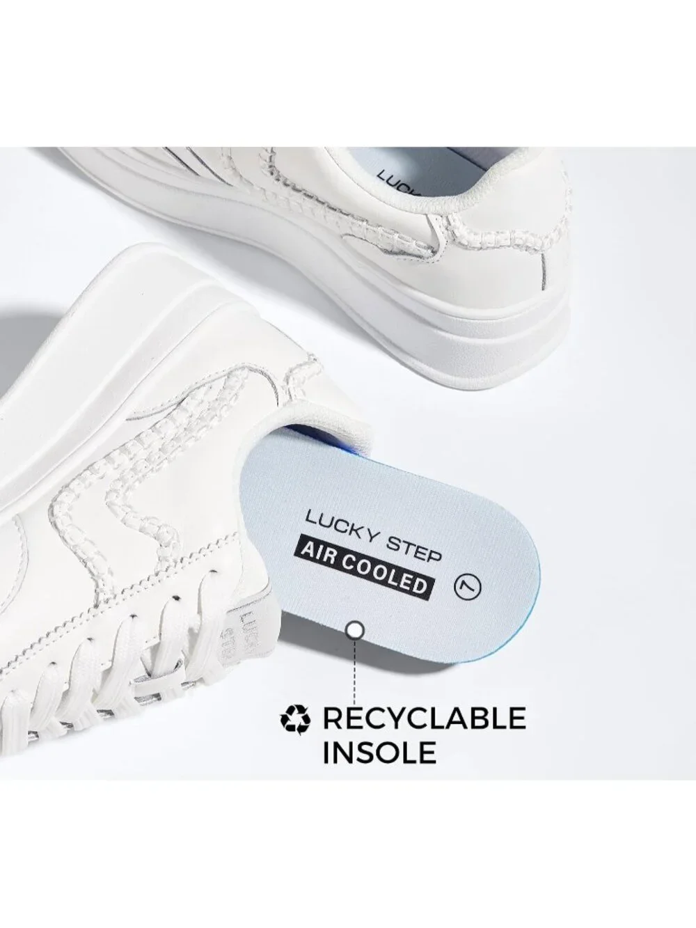 🆕Women's All White Platform Fashion Sneakers Thick Sole Casual Walking Shoes
